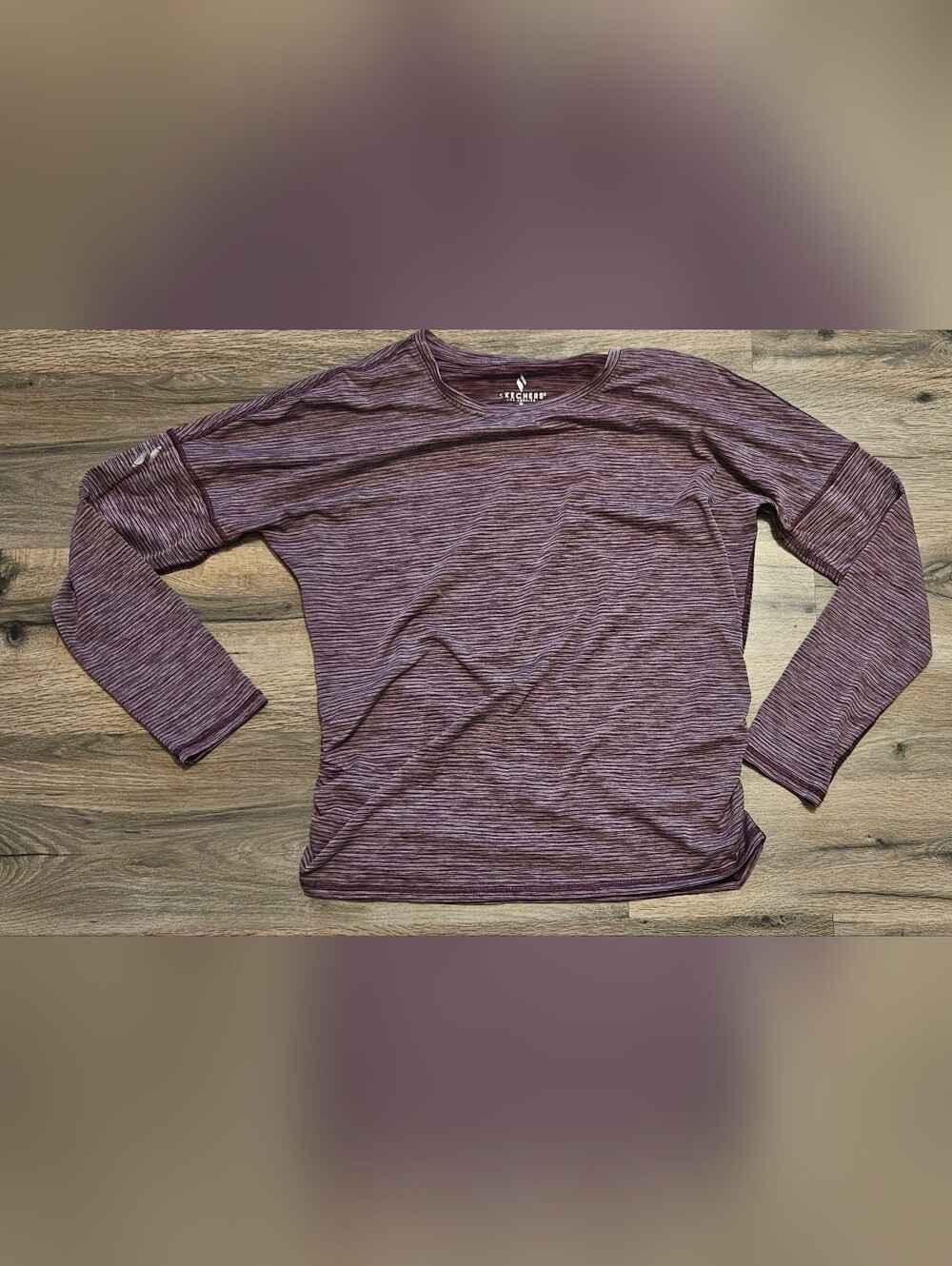 Skechers Women' Heather Purple Long Sleeve Tee